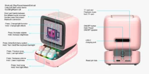 Divoom Ditoo-Pro Retro Pixel Art Bluetooth Speaker with LED Display