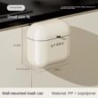 Wall-Mounted Kitchen Trash Can with Lid 9L/12L – Cream Color, No-Bend Design for Food Waste & Bathroom Use