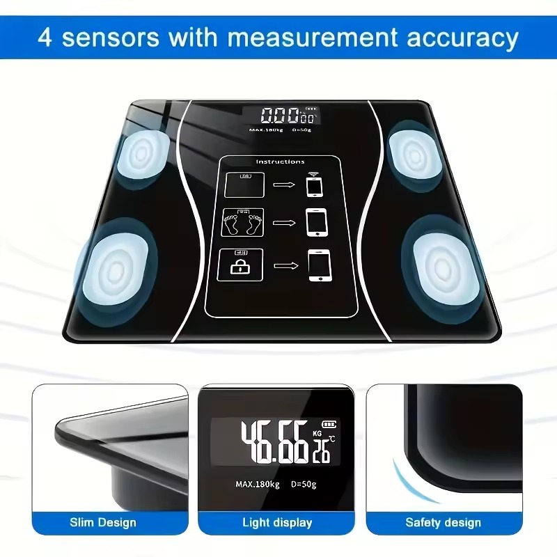 Intelligent Digital Body Scale with Backlit LED Display, 400 lb Capacity Intelligent Digital Body Scale with Backlit LED Display, 400 lb Capacity - Image 6