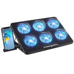 Laptop Cooling Pad for 15.6–17.3 Inch Laptops with 6 Quiet Fans