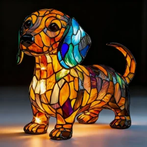 3D Cute Dog LED Night Light – USB Powered Resin Animal Lamp for Bedroom and Home Decor