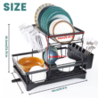 Large 2-Tier Dish Drying Rack for Kitchen Countertops, Removable High-Capacity Dish Drainer Rack