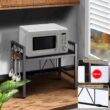Expandable Microwave Shelf Organizer 42–64cm, Rust-Proof Countertop Microwave Rack with Tableware Storage