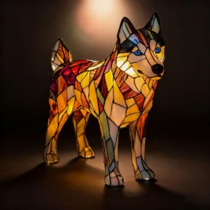 3D Cute Dog LED Night Light – USB Powered Resin Animal Lamp for Bedroom and Home Decor