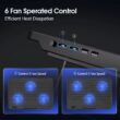 Laptop Cooling Pad for 15.6–17.3 Inch Laptops with 6 Quiet Fans