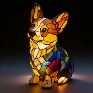 3D Cute Dog LED Night Light – USB Powered Resin Animal Lamp for Bedroom and Home Decor