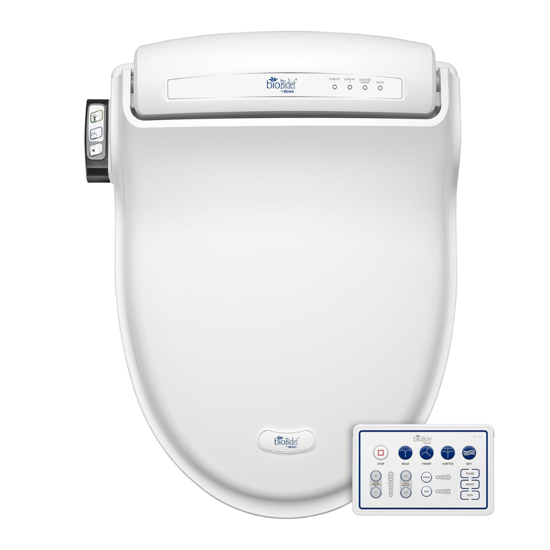 Bio Bidet BB1000 Warm Water Bidet Seat, Air Dryer, Heated Seat with Slow Close Lid, Remote Control, Round Bio Bidet BB1000 Warm Water Bidet Seat, Air Dryer, Heated Seat with Slow Close Lid, Remote Control, Round