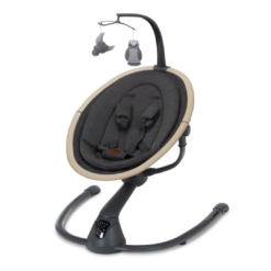 Maxi-Cosi Cassia Smart Baby Swing for Infants, Portable Foldable Swing with Music, 360 Rotation, Classic Graphite