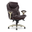 Serta Claremont Brown Bonded Leather Traditional Ergonomic Adjustable Height Swivel Faux Leather Executive Chair