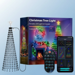 Smart RGB Christmas Tree Lights with App & Remote Control – 400 LED String Lights with Music Sync and Timer