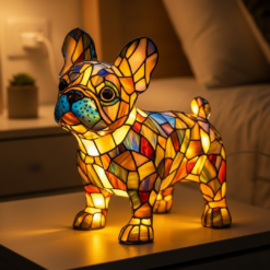 3D Cute Dog LED Night Light – USB Powered Resin Animal Lamp for Bedroom and Home Decor