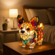 3D Cute Dog LED Night Light – USB Powered Resin Animal Lamp for Bedroom and Home Decor