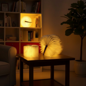 LED Wooden Book Lamp, USB Foldable Reading Light