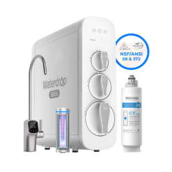Waterdrop 10-stage G3P800 with CF Filter Activated carbon Reverse Osmosis Filtration Under Sink Water Filtration System with LED Purifier Stainless Steel Smart faucet Faucet