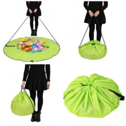 Portable Kids Toy Storage Bag and Play Mat – Multifunction Drawstring Bag for Building Blocks