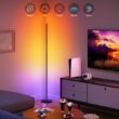 Govee RGBIC Floor Lamp Basic, LED Corner Lamp Works with Alexa, 1000 Lumen Smart Modern Floor Lamp with Music Sync and 16 Million DIY Colors, Color Changing Standing Lamp for Bedroom Living Room Black