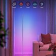 Govee RGBIC Floor Lamp, LED Corner Lamp Works with Alexa, Smart Modern Floor Lamp with Music Sync and 16 Million DIY Colors, Color Changing Standing Lamp for Bedroom Living Room Silver