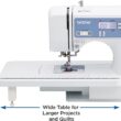 Brother Sewing and Quilting Machine, Computerized, 165 Built-in Stitches, LCD Display, Wide Table, 8 Included Presser Feet, White, 20x12x17