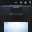 Newair Nugget Ice Maker Countertop, 44 lbs in 24 Hours Ice Machine Nugget, Self Cleaning Ice Maker in Black Stainless Steel, Perfect for Home Bar, Kitchen Countertop, RV, Home Office