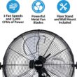 NewAir 18” Outdoor Rated 2-in-1 High Velocity Floor or Wall Mounted Fan with 3 Fan Speeds and Adjustable Tilt Head, NIF18CBK00