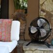 NewAir 18” Outdoor Rated 2-in-1 High Velocity Floor or Wall Mounted Fan with 3 Fan Speeds and Adjustable Tilt Head, NIF18CBK00