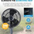 NewAir Outdoor Misting Fan and Pedestal Fan in Black, Cools 500 sq. ft. with 3 Fan Speeds and Wide-Angle Oscillation