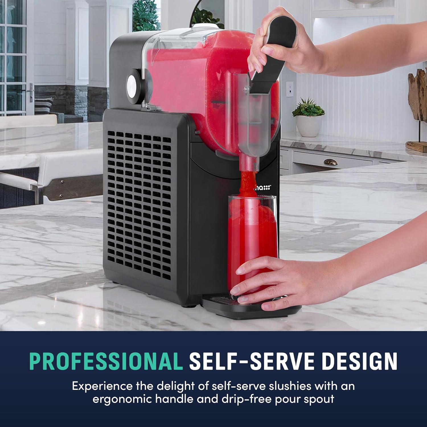 Luma by Newair Frozen Slushie Drink Maker, 88 oz Slushy Ice Machine with CycloneFreeze Technology, 5 Preset Programs and Auto Cleaning Luma by Newair Frozen Slushie Drink Maker, 88 oz Slushy Ice Machine with CycloneFreeze Technology, 5 Preset Programs and Auto Cleaning, for Milkshakes, Margaritas, Cocktail, Frappe, Slush