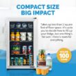 NewAir Small Cooler 2.4 Cu. Ft. Mini Fridge for Bedroom in Stainless Steel, 100 Can Capacity Beverage Refrigerator NewAir Small Cooler 2.4 Cu. Ft. Mini Fridge for Bedroom in Stainless Steel, 100 Can Capacity Beverage Refrigerator with 5 Custom Temperature Settings for Beer, Wine, Soda, and Cooler Drinks