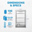 NewAir Small Cooler 2.4 Cu. Ft. Mini Fridge for Bedroom in Stainless Steel, 100 Can Capacity Beverage Refrigerator NewAir Small Cooler 2.4 Cu. Ft. Mini Fridge for Bedroom in Stainless Steel, 100 Can Capacity Beverage Refrigerator with 5 Custom Temperature Settings for Beer, Wine, Soda, and Cooler Drinks