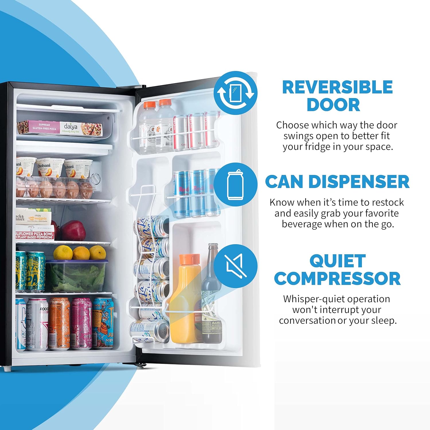NewAir 3.3 Cu. Ft. Compact Mini Fridge with Chiller Compartment, Energy Star Certified, Single Door Refrigerator, Can Dispenser NewAir 3.3 Cu. Ft. Compact Mini Fridge with Chiller Compartment, Energy Star Certified, Single Door Refrigerator, Can Dispenser, Perfect for Dorm Rooms, Bedrooms, Home Offices, and RV Vans