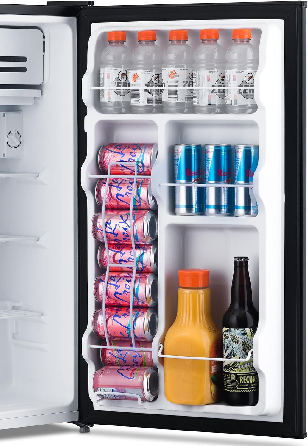 NewAir 3.3 Cu. Ft. Compact Mini Fridge with Chiller Compartment, Energy Star Certified, Single Door Refrigerator, Can Dispenser NewAir 3.3 Cu. Ft. Compact Mini Fridge with Chiller Compartment, Energy Star Certified, Single Door Refrigerator, Can Dispenser, Perfect for Dorm Rooms, Bedrooms, Home Offices, and RV Vans