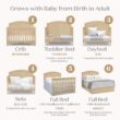 Simmons Kids SlumberTime Emma 4-in-1 Convertible Baby Crib N More - Greenguard Gold Certified, Natural Sandstone