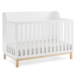 GAP babyGap Oxford 6-in-1 Convertible Crib - Greenguard Gold Certified, Bianca White/Natural