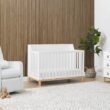 GAP babyGap Oxford 6-in-1 Convertible Crib - Greenguard Gold Certified, Bianca White/Natural