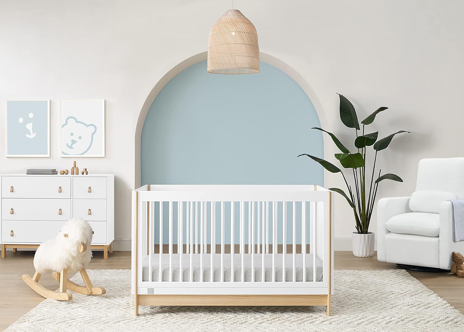 GAP babyGap Tate 4-in-1 Convertible Crib - Greenguard Gold Certified, Bianca White/Natural GAP babyGap Tate 4-in-1 Convertible Crib - Greenguard Gold Certified, Bianca White/Natural