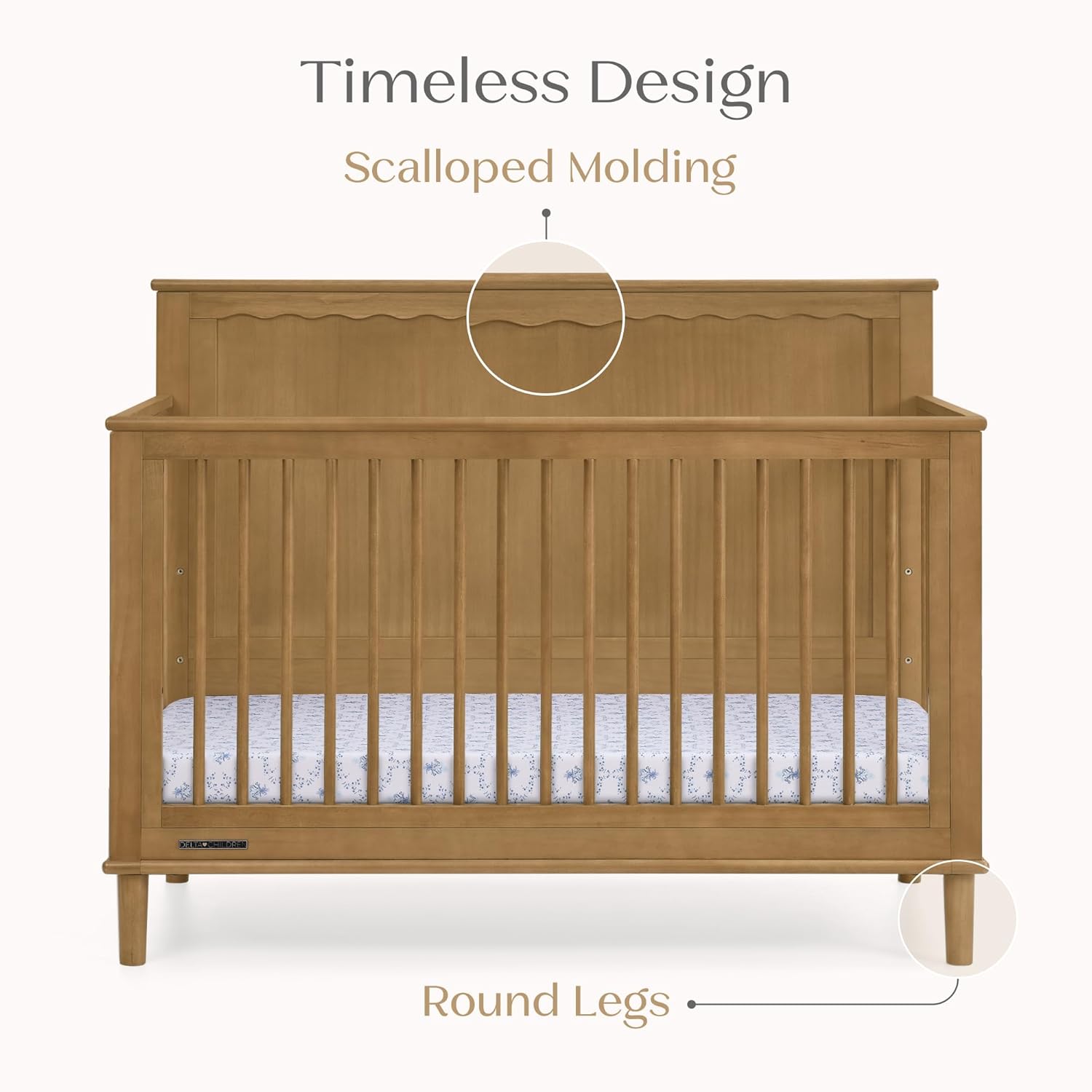 Delta Children Penelope 6-in-1 Convertible Crib - Greenguard Gold Certified, Acorn Delta Children Penelope 6-in-1 Convertible Crib - Greenguard Gold Certified, Acorn