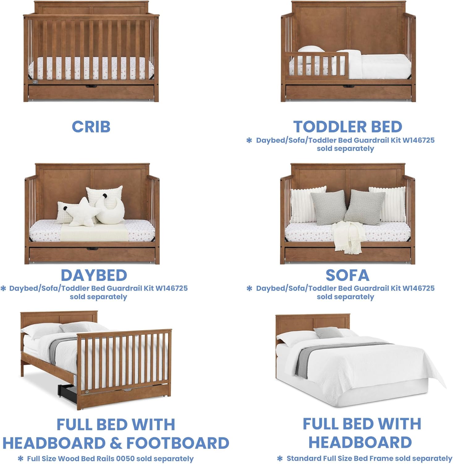 Simmons Kids Logan 6-in-1 Convertible Crib with Underdrawer - Greenguard Gold Certified, Chestnut Simmons Kids Logan 6-in-1 Convertible Crib with Underdrawer - Greenguard Gold Certified, Chestnut