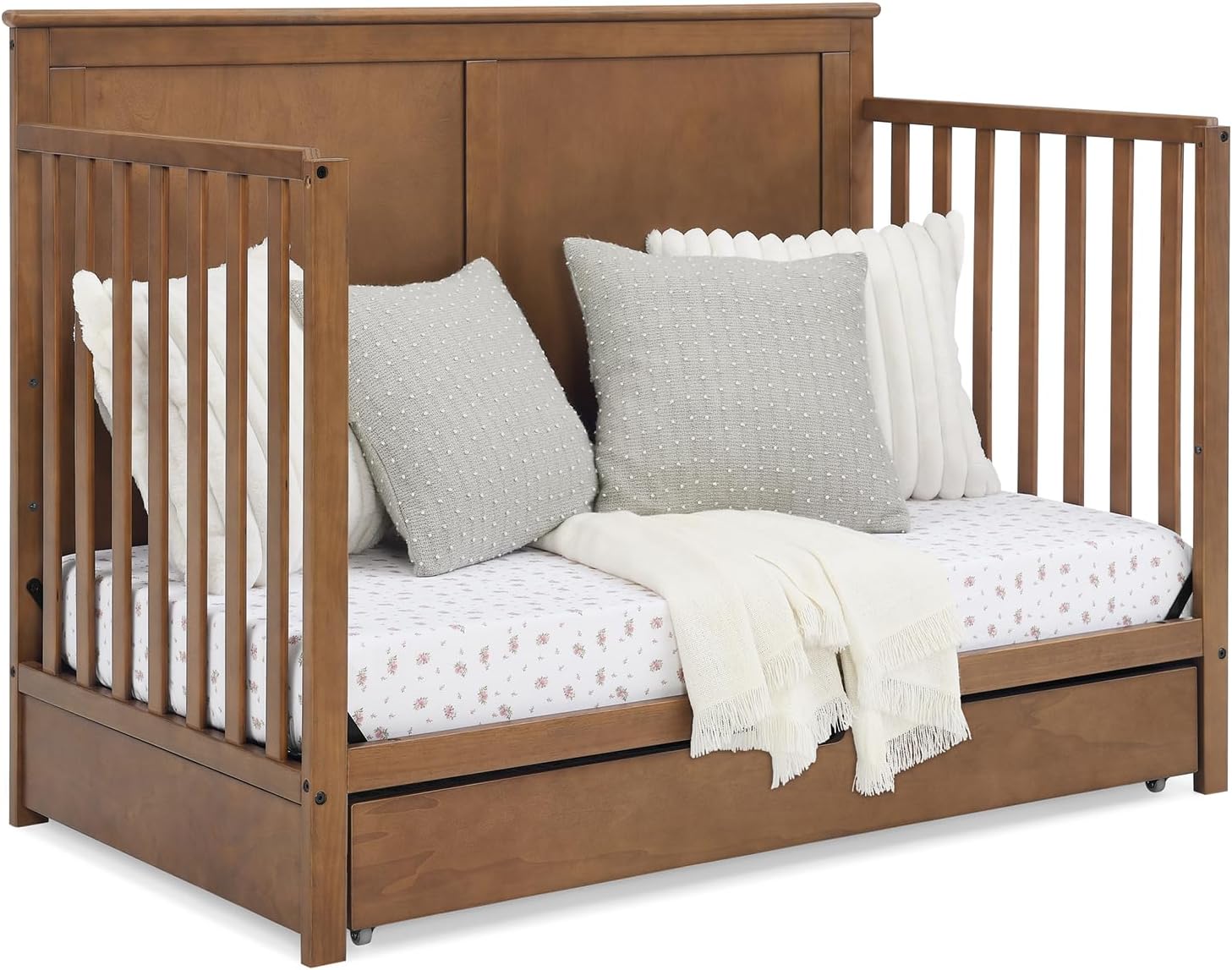 Simmons Kids Logan 6-in-1 Convertible Crib with Underdrawer - Greenguard Gold Certified, Chestnut Simmons Kids Logan 6-in-1 Convertible Crib with Underdrawer - Greenguard Gold Certified, Chestnut