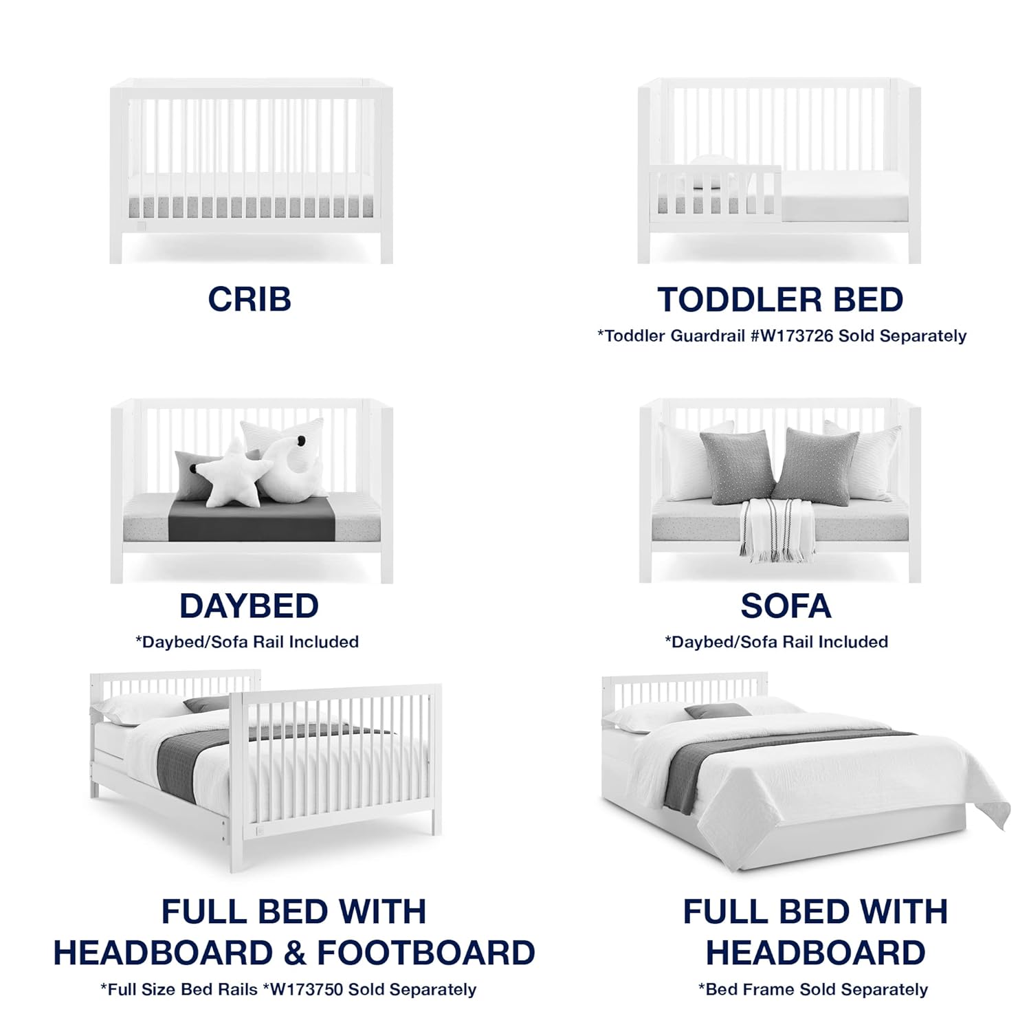 GAP babyGap Charlie 6-in-1 Convertible Crib - Greenguard Gold Certified, Bianca White GAP babyGap Charlie 6-in-1 Convertible Crib - Greenguard Gold Certified, Bianca White