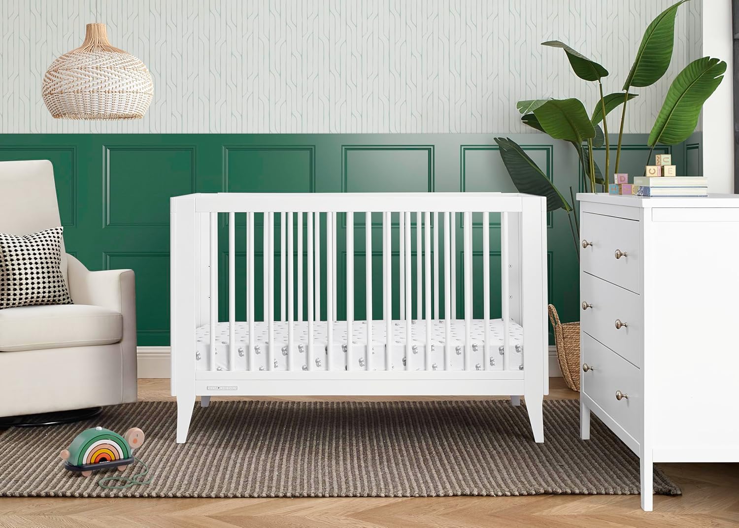 Delta Children Ollie 4-in-1 Convertible Crib - Greenguard Gold Certified, Bianca White Delta Children Ollie 4-in-1 Convertible Crib - Greenguard Gold Certified, Bianca White