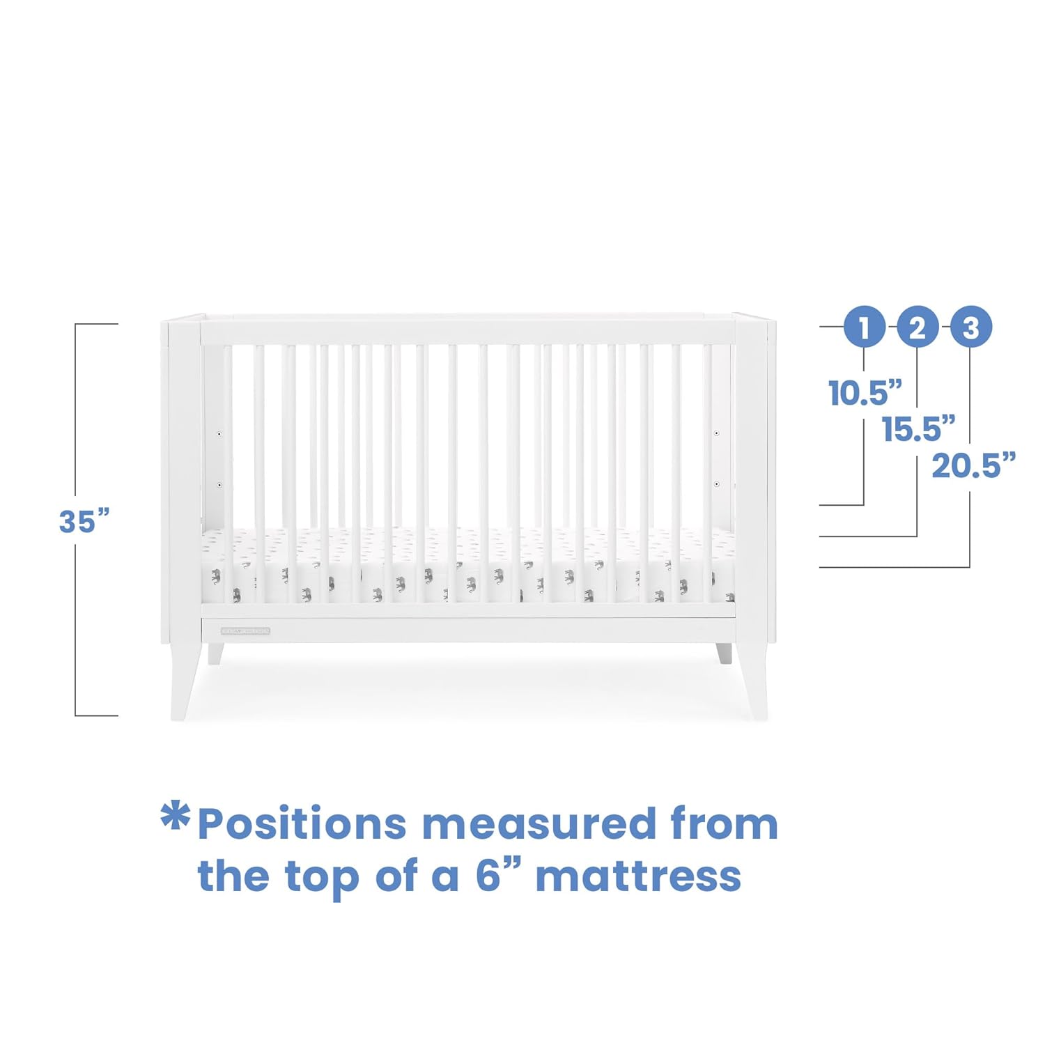 Delta Children Ollie 4-in-1 Convertible Crib - Greenguard Gold Certified, Bianca White Delta Children Ollie 4-in-1 Convertible Crib - Greenguard Gold Certified, Bianca White