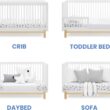 Delta Children Poppy 4-in-1 Convertible Crib, Bianca White/Natural