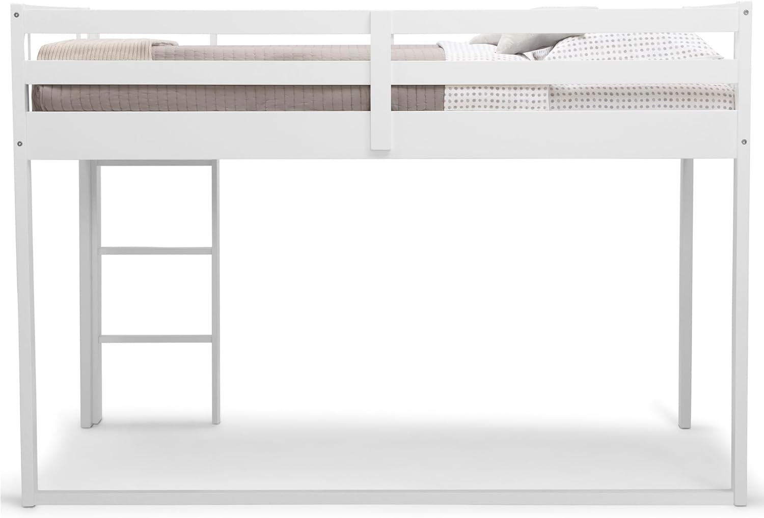 Delta Children Twin Loft Bed with Guardrail and Ladder (Coordinates with Loft Bed Tents Sold Separately), White Delta Children Twin Loft Bed with Guardrail and Ladder (Coordinates with Loft Bed Tents Sold Separately), White