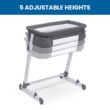 Simmons Kids By The Bed City Sleeper Bassinet - Adjustable Height Portable Crib with Wheels & Airflow Mesh, Grey Tweed Simmons Kids By The Bed City Sleeper Bassinet - Adjustable Height Portable Crib with Wheels & Airflow Mesh, Grey Tweed