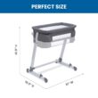 Simmons Kids By The Bed City Sleeper Bassinet - Adjustable Height Portable Crib with Wheels & Airflow Mesh, Grey Tweed Simmons Kids By The Bed City Sleeper Bassinet - Adjustable Height Portable Crib with Wheels & Airflow Mesh, Grey Tweed