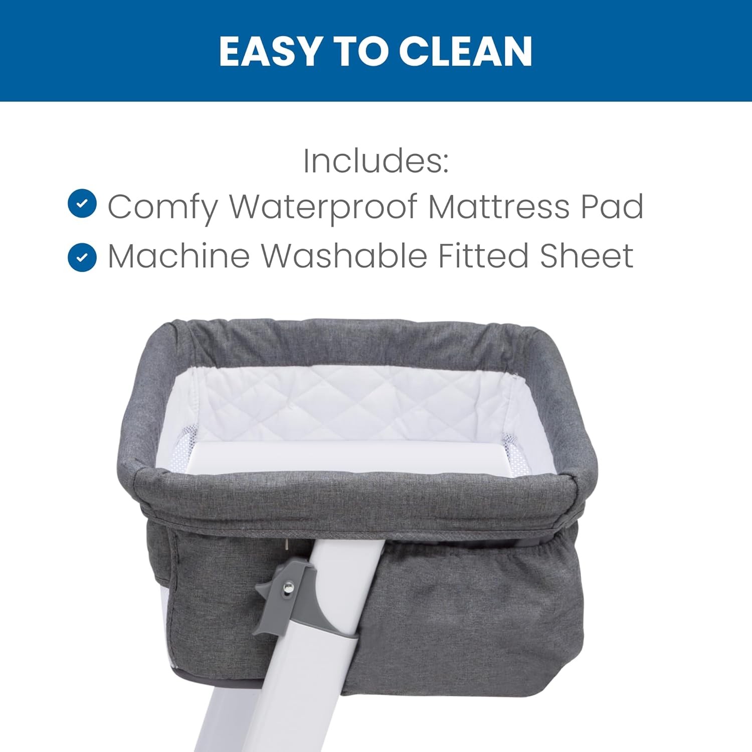 Simmons Kids By The Bed City Sleeper Bassinet - Adjustable Height Portable Crib with Wheels & Airflow Mesh, Grey Tweed Simmons Kids By The Bed City Sleeper Bassinet - Adjustable Height Portable Crib with Wheels & Airflow Mesh, Grey Tweed
