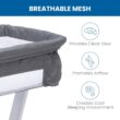 Simmons Kids By The Bed City Sleeper Bassinet - Adjustable Height Portable Crib with Wheels & Airflow Mesh, Grey Tweed Simmons Kids By The Bed City Sleeper Bassinet - Adjustable Height Portable Crib with Wheels & Airflow Mesh, Grey Tweed