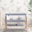 Simmons Kids Koi by The Bed Bassinet with Breathable Mesh and Natural Beechwood Legs, Dove Grey Simmons Kids Koi by The Bed Bassinet with Breathable Mesh and Natural Beechwood Legs, Dove Grey