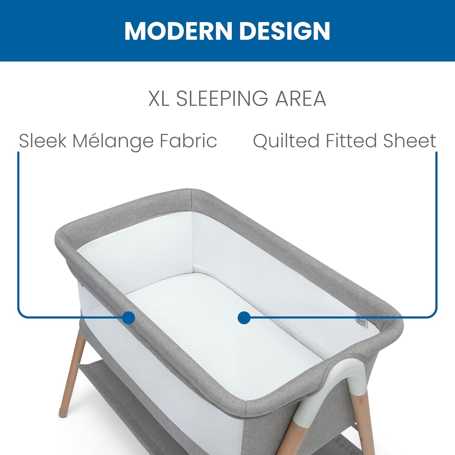 Simmons Kids Koi by The Bed Bassinet with Breathable Mesh and Natural Beechwood Legs, Dove Grey Simmons Kids Koi by The Bed Bassinet with Breathable Mesh and Natural Beechwood Legs, Dove Grey