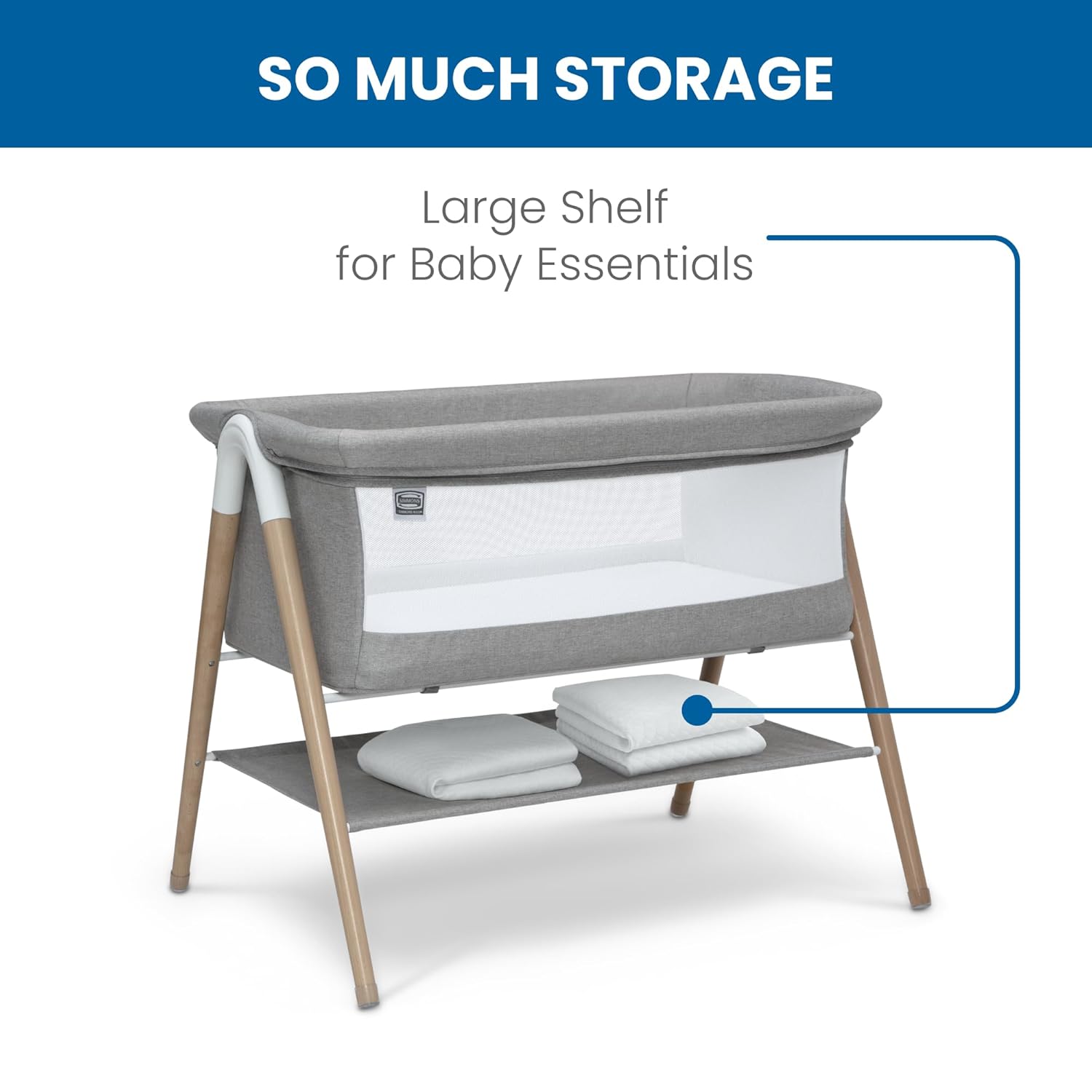 Simmons Kids Koi by The Bed Bassinet with Breathable Mesh and Natural Beechwood Legs, Dove Grey Simmons Kids Koi by The Bed Bassinet with Breathable Mesh and Natural Beechwood Legs, Dove Grey